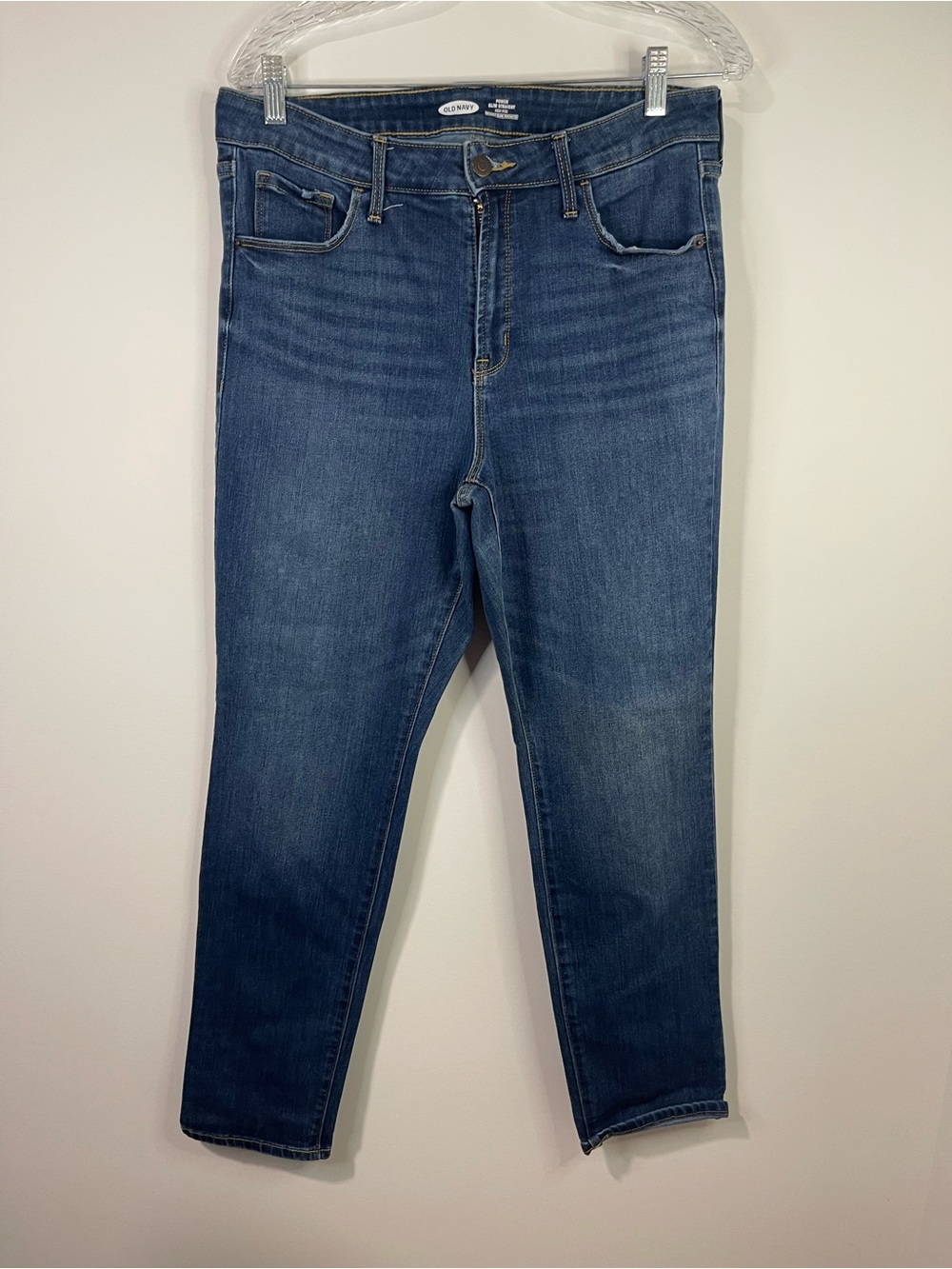 Old Navy slim Straight Leg high rise Jeans in Medium Blue Wash